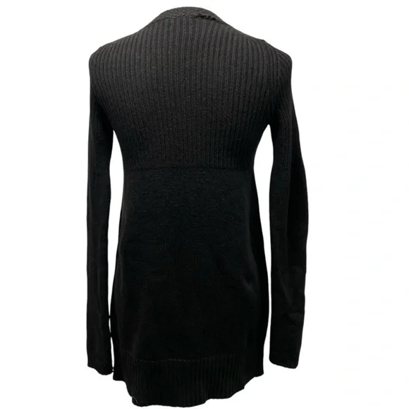 Theory Black Wool Cashmere One Button Longline Women's Cardigan Sweater Small - Picture 7 of 11